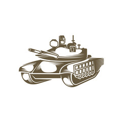 Battle tank logo design vector, camouflage tank, battle tank drawing, vector graphics to design