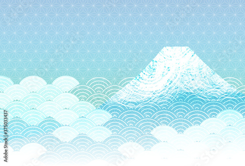 富士山 和柄 年賀状 背景 Wall Mural Wallpaper Murals J Boy