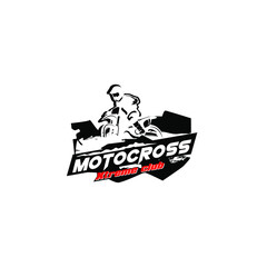 Motocross sport logo template. Sport badge logo vector