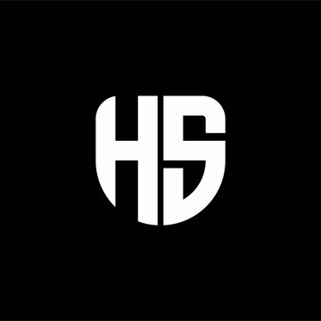 hs logo monogram with circular shape shield design template
