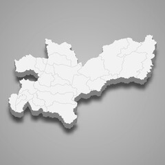 Obraz premium 3d map of Caldas is a department of Colombia