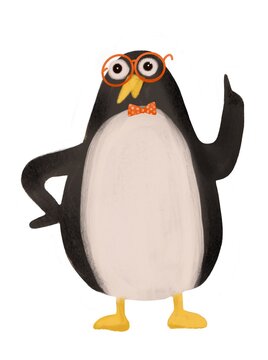 Funny penguin in sunglasses shows is on to something important