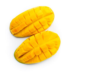 Tropical fruit, Mango on white background.