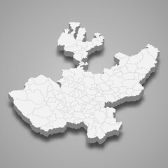 Fototapeta premium 3d map of Jalisco is a state of Mexico,
