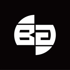 BG Logo monogram with slice circle shape rotate design template