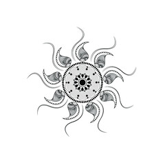 black and white paisley vector pattern 
