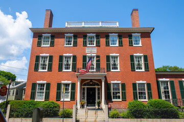 John Bertram House with Federal style at 29 Washington Square in Historic city center of Salem, Massachusetts MA, USA. 