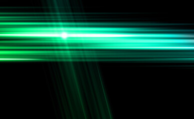 Fluorescent laser light Straight line pattern on a black background