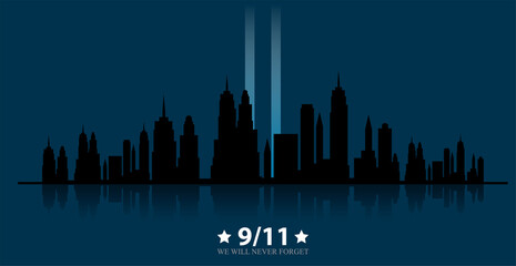 11 September-Patriot day USA.We will never forget - obrazy, fototapety, plakaty