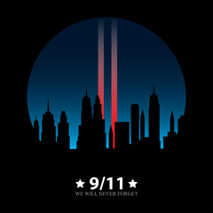 11 September-Patriot day USA.We will never forget - obrazy, fototapety, plakaty