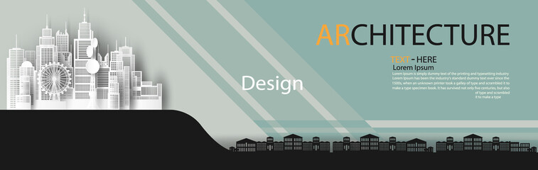 Fototapeta premium Brochure template banner design building modern architecture construction.
