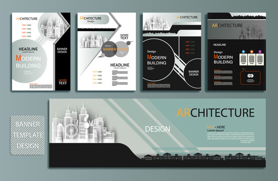 Abstract presentation templates brochure architecture set vector template design promotion.