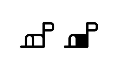 Mailbox icon. Outline and glyph style