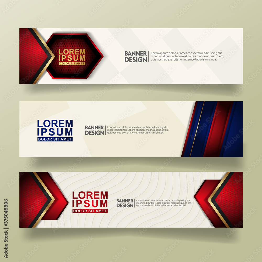 Aufkleber set abstract banner template design with luxury and elegant lines shape ornate on modern pattern bac