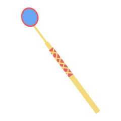 Dental mirror. Medicine concept clipatrs. Vector illustration. Cartoon flat style.