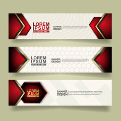 Fototapeta premium set abstract banner template design with luxury and elegant lines shape ornate on modern pattern background