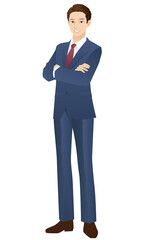 若い男性　腕組みするビジネスマン