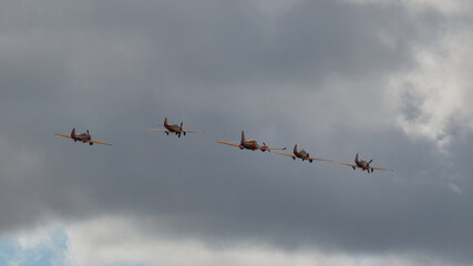 Pilot performances of Yak piston aircraft at the air show
