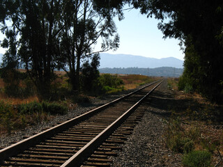 Fototapeta na wymiar railroad tracks vanishing