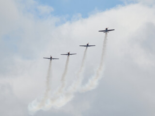 Pilot performances of Yak piston aircraft at the air show