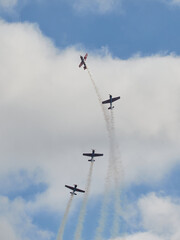 Pilot performances of Yak piston aircraft at the air show