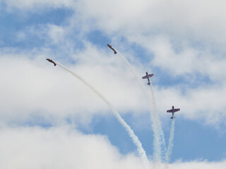 Pilot performances of Yak piston aircraft at the air show