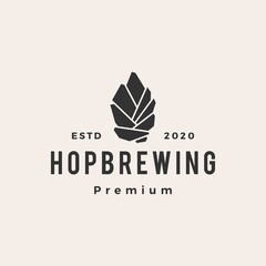 hop brewing hipster vintage logo vector icon illustration
