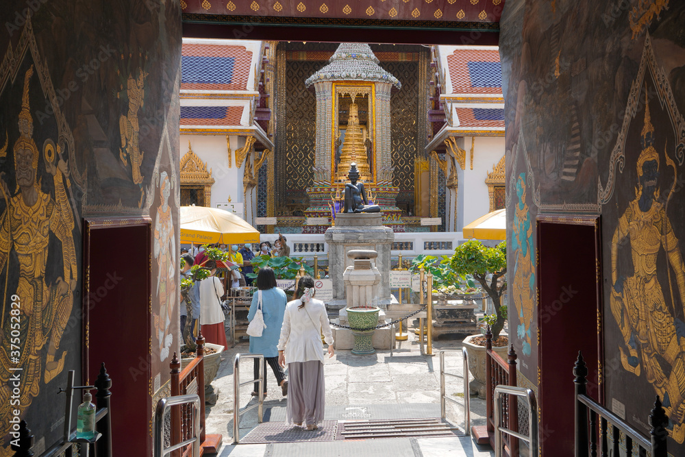 Sticker buddhist temple in thailand 