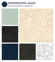 Topographic maps. Astonishing isoline patterns, seamless design. Powerful tileable background. Vector illustration.