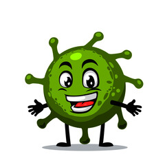 Vector Illustration of corona mascot or character open hand