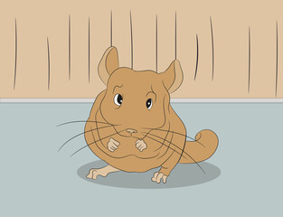 vector illustration of a mouse in the house