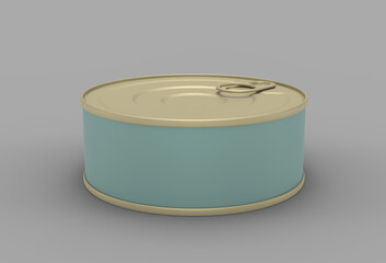 Tuna can 3d render mock up for product design.