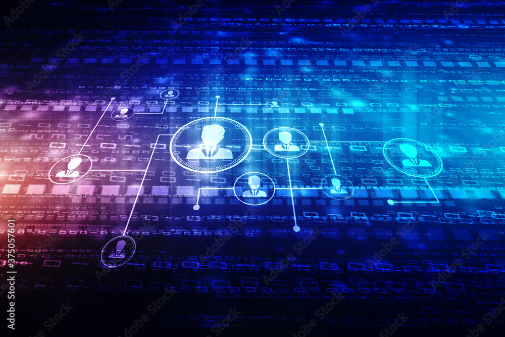 Aufkleber business network concept background, social networks and interaction concept. mixed media, digital a