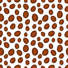 Seamless pattern of coffe in beans. Vector illustration