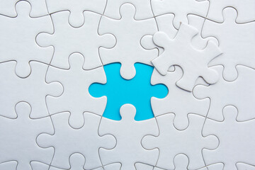  The last missing jigsaw puzzle piece. Business success concept.