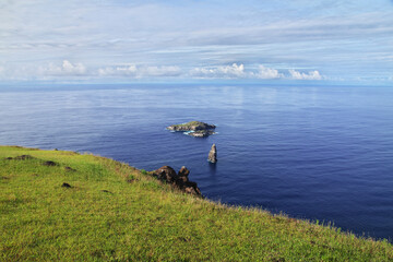 Rapa Nui. The view on Pacific ocean on Easter Island, Chile