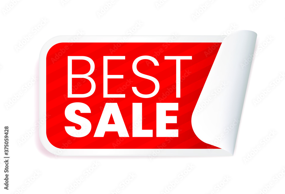 Poster realistic high quality red labels on white background . isolated vector elements
