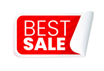 Realistic High Quality Red Labels on White Background . Isolated Vector Elements