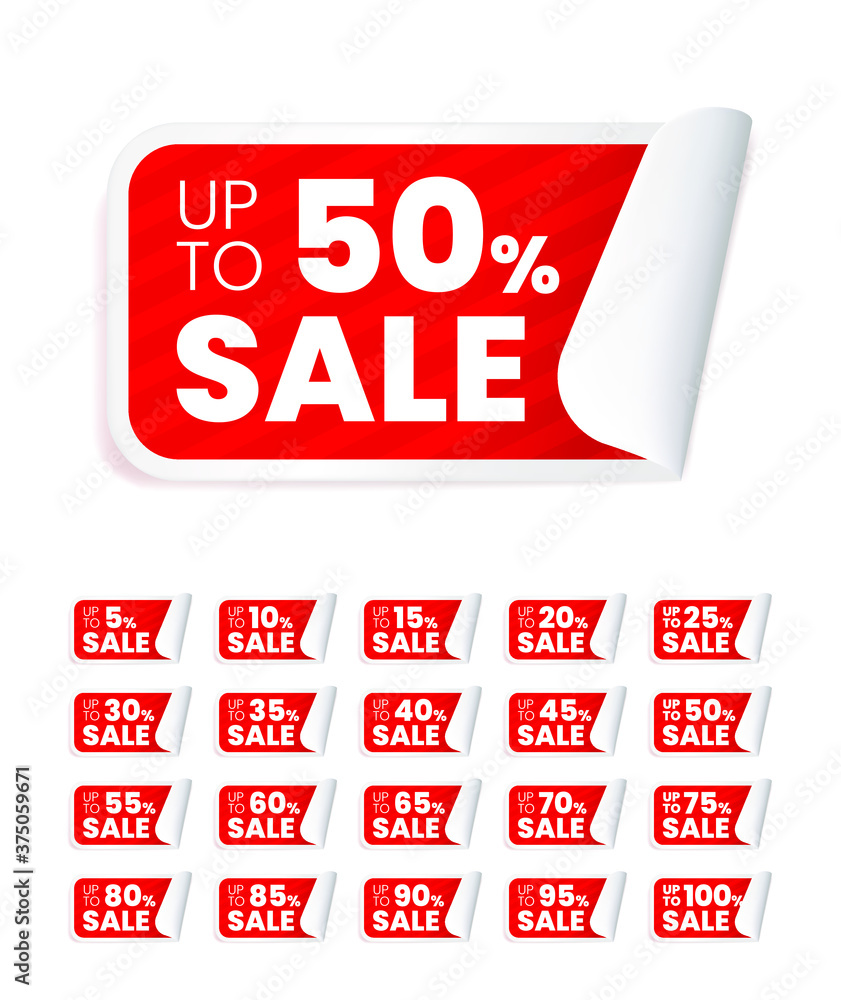 Aufkleber realistic high quality red labels on white background . isolated vector elements