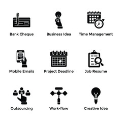 Business Development Glyph Vectors 