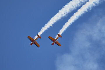 Pilot performances of Yak piston aircraft at the air show
