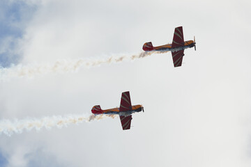Pilot performances of Yak piston aircraft at the air show