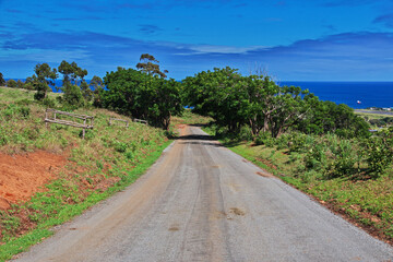 Rapa Nui. The road on Easter Island, Chile