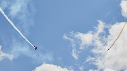 Pilot performances of Yak piston aircraft at the air show