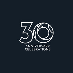 30 Years Anniversary Celebration Vector Template Design Illustration