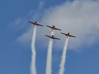Pilot performances of Yak piston aircraft at the air show