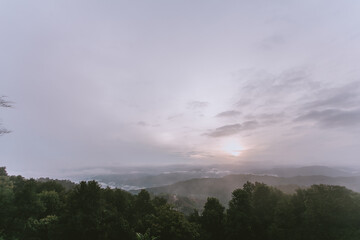 Sunset Mountain on blue sky