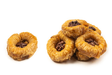 Tasty baklava isolated on white background.