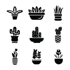 Houseplants Icons Set 