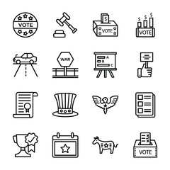 Set Of USA Politics Icons 